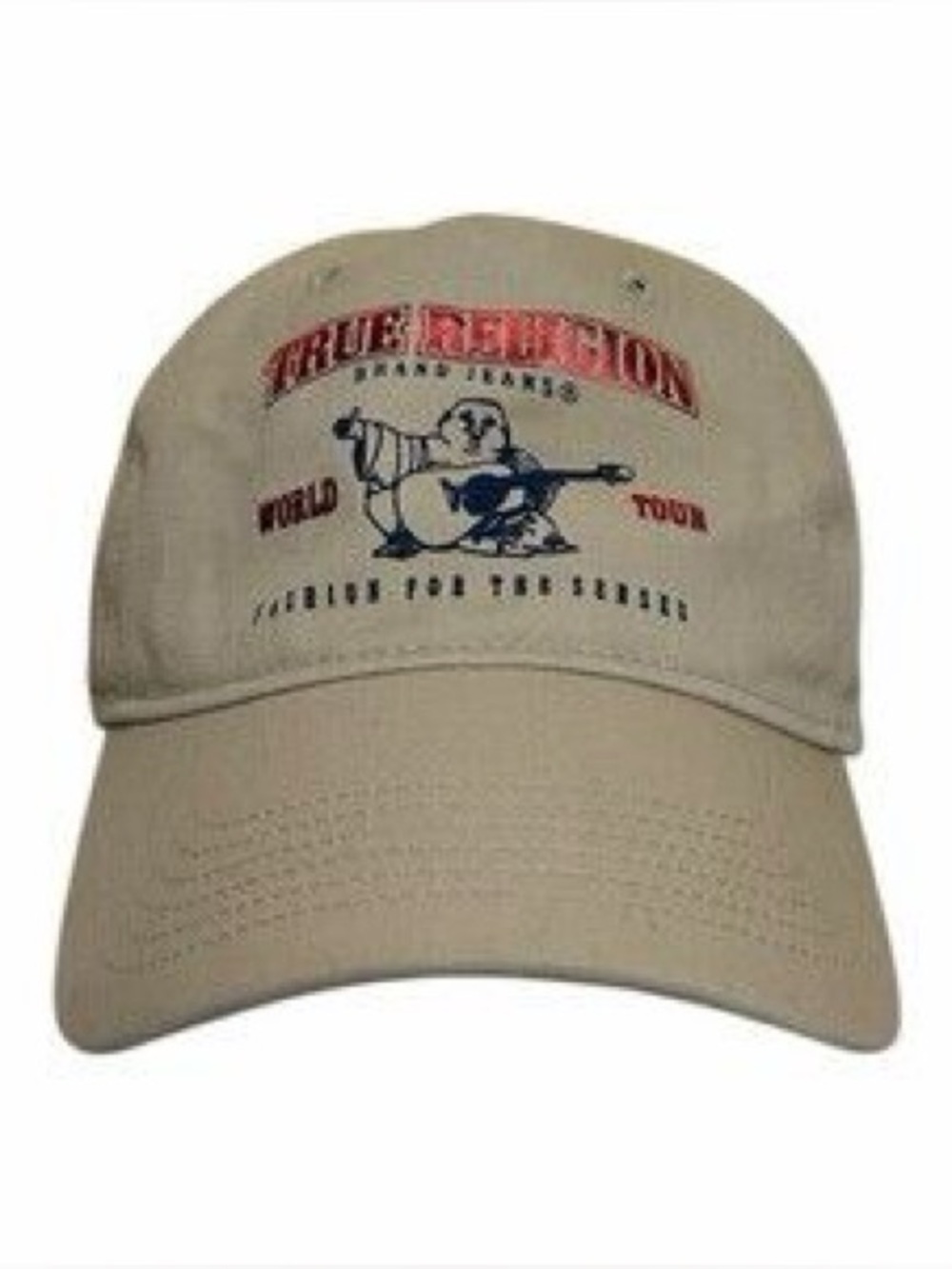 True Religion Tan Khaki Graphic Baseball Cotton  Hat Cap Adjustable One Size